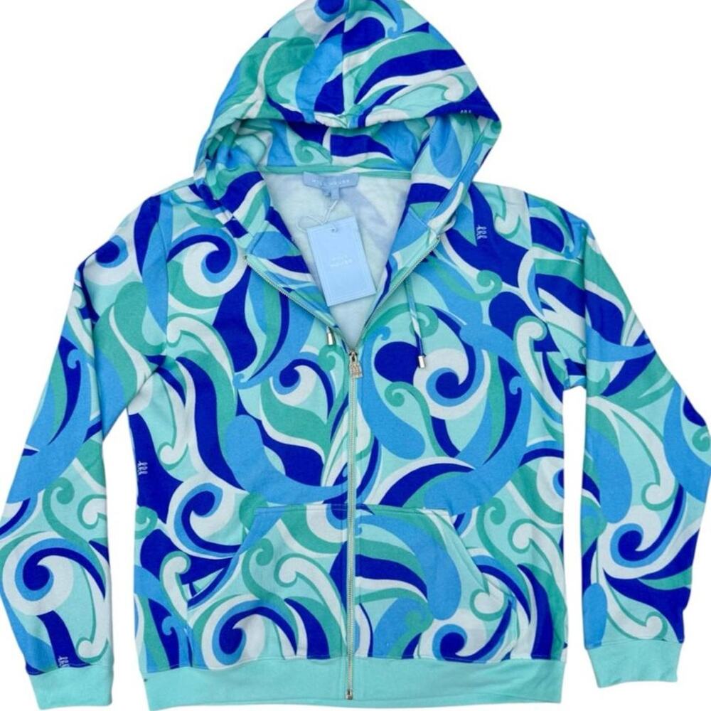 Hill House Home Allie Zip Up Hoodie Ocean Kaleidoscope Pucci Inspired NWT - M